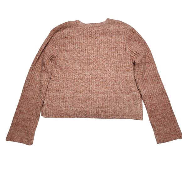Altar’d State Ribbed Boxy Cropped Cardigan Sweater Button Rust Super Soft Small - Picture 2 of 8